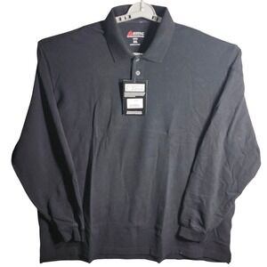 EOTAC Operator Grade Long Sleeve Pocket Polo Shirt Black Mens 3XL Cotton